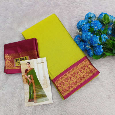 lemon green kalyani silk