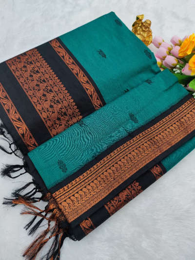 peacock blue kalyani cotton