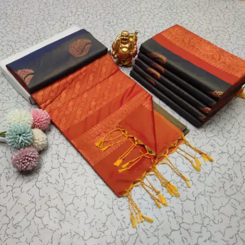 black soft silk saree