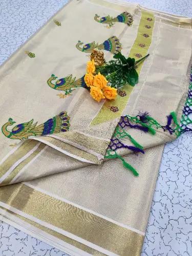 ivory kerala saree