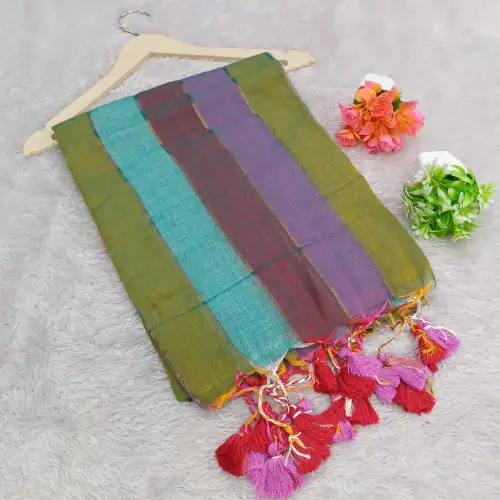 multi color mul cotton saree