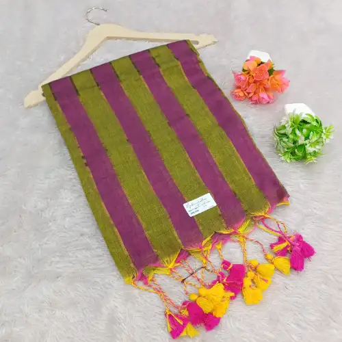 greem with pink mul cotton saree