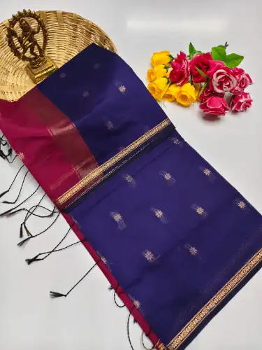 violet maheswari cotton saree