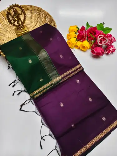 wine color maheswari cotton saree