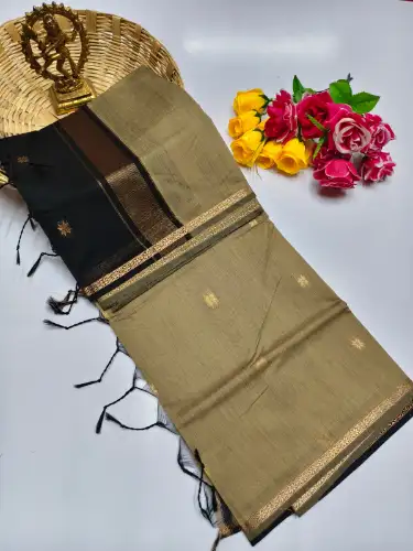 beige color maheswari cotton saree