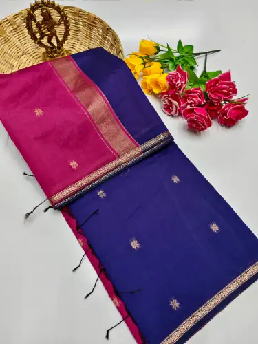 violet maheswari cotton saree