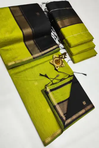 lime green maheswari cotton saree