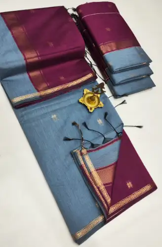 Mauve color maheswari cotton