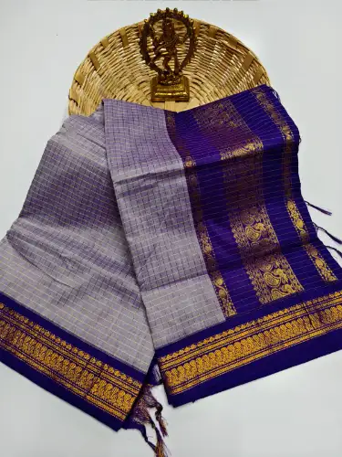 lavender shade premium kalyani cotton saree
