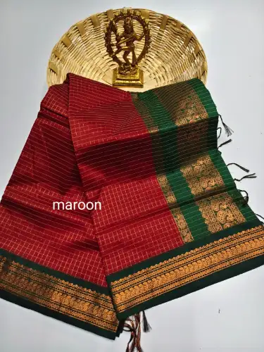 maroon premium kalyani cotton saree