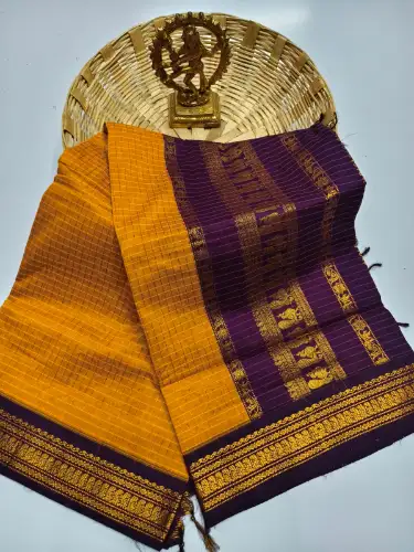 mustard color kalyani premium cotton saree
