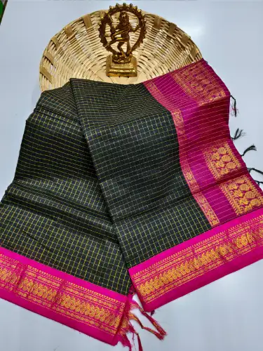 black premium kalyani cotton saree