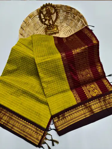 olive green premium kalyani cotton saree