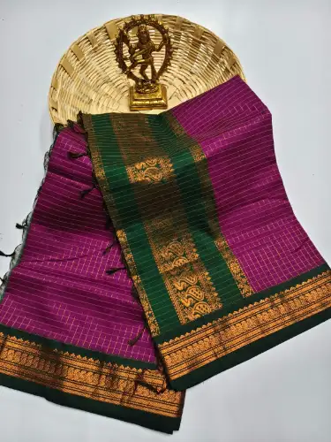 dark pink premium kalyani cotton saree