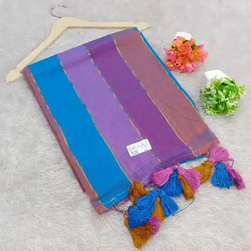 purple mul cotton saree