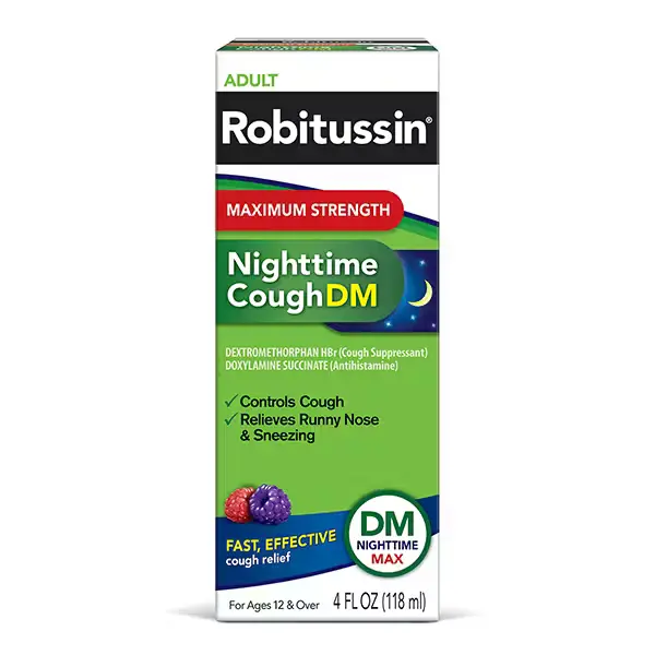 Robitussin Nighttime Cough Syrup bottle