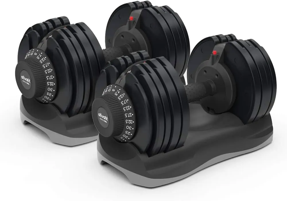 ATIVAFIT Adjustable Dumbbells with Soft Grip