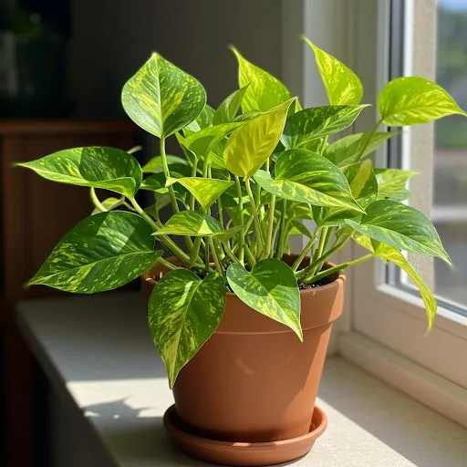 1. Pothos (Epipremnum aureum)