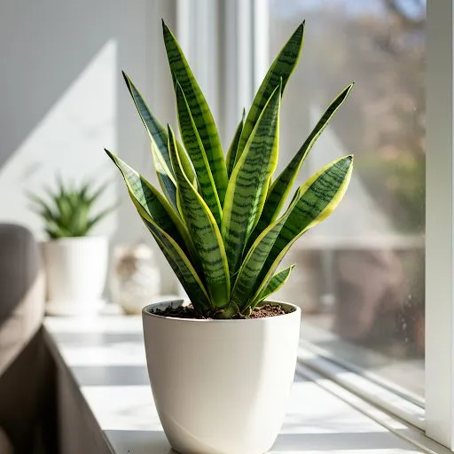 1. Snake Plant (Sansevieria trifasciata)