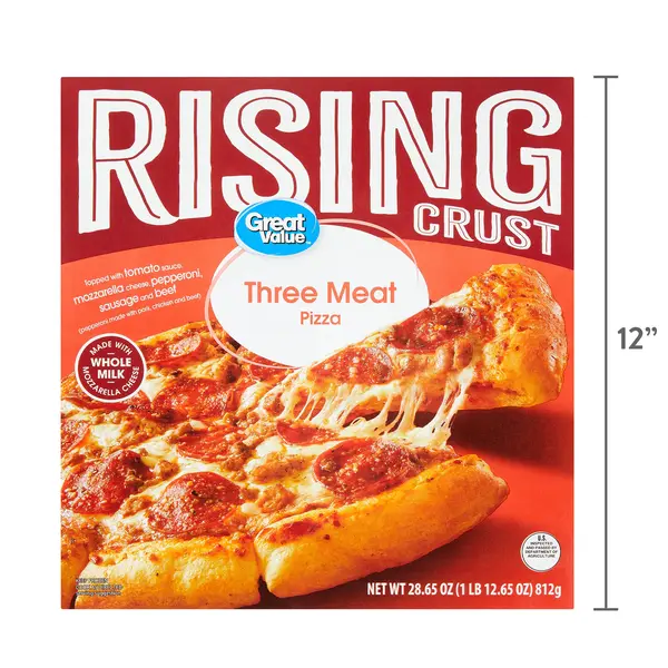 Best Budget Frozen Pizza That Doesn’t Taste Like Cardboard: Great Value Rising Crust Three Meat Pizza