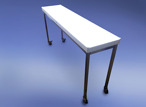 Inspection table for inspecting cracks and defects in chocolate moulds 