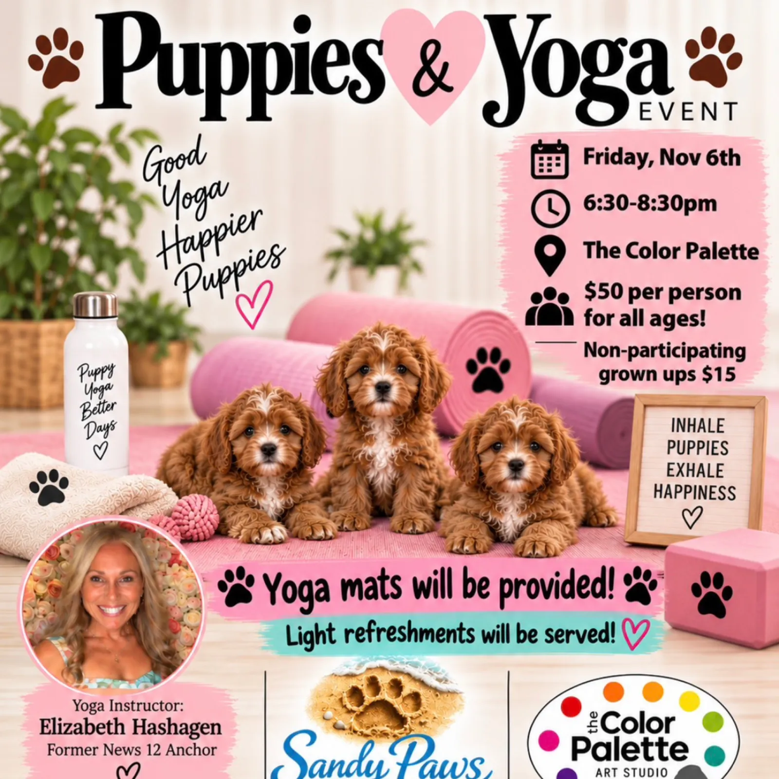 Puppies & Yoga Nov 6th