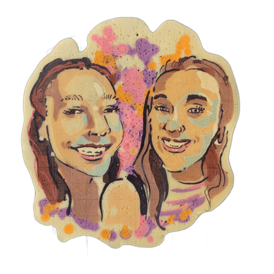 Pancake art: my sister and i