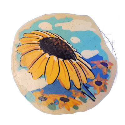 Pancake art: Freestyle (#2) — A sunflower