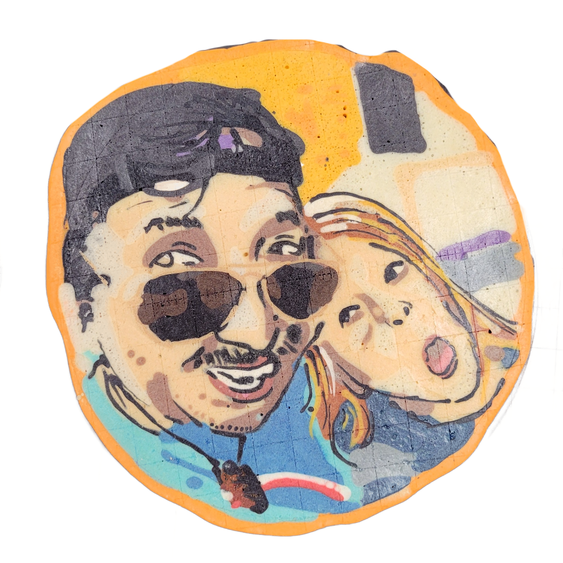 Pancake art: Father/son portrait