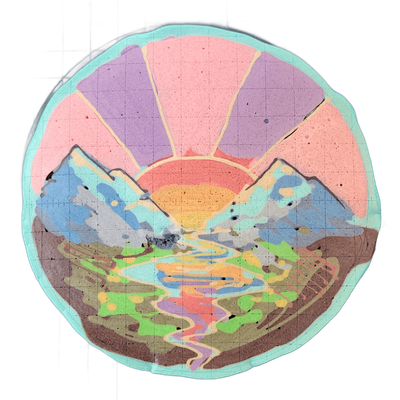 Pancake art: Freestyle (#3) — sunset