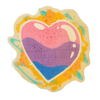 Pancake art: Freestyle (#21) — heart shaped bisexual flag