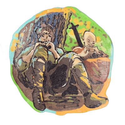 Pancake art: Dunc and Egg