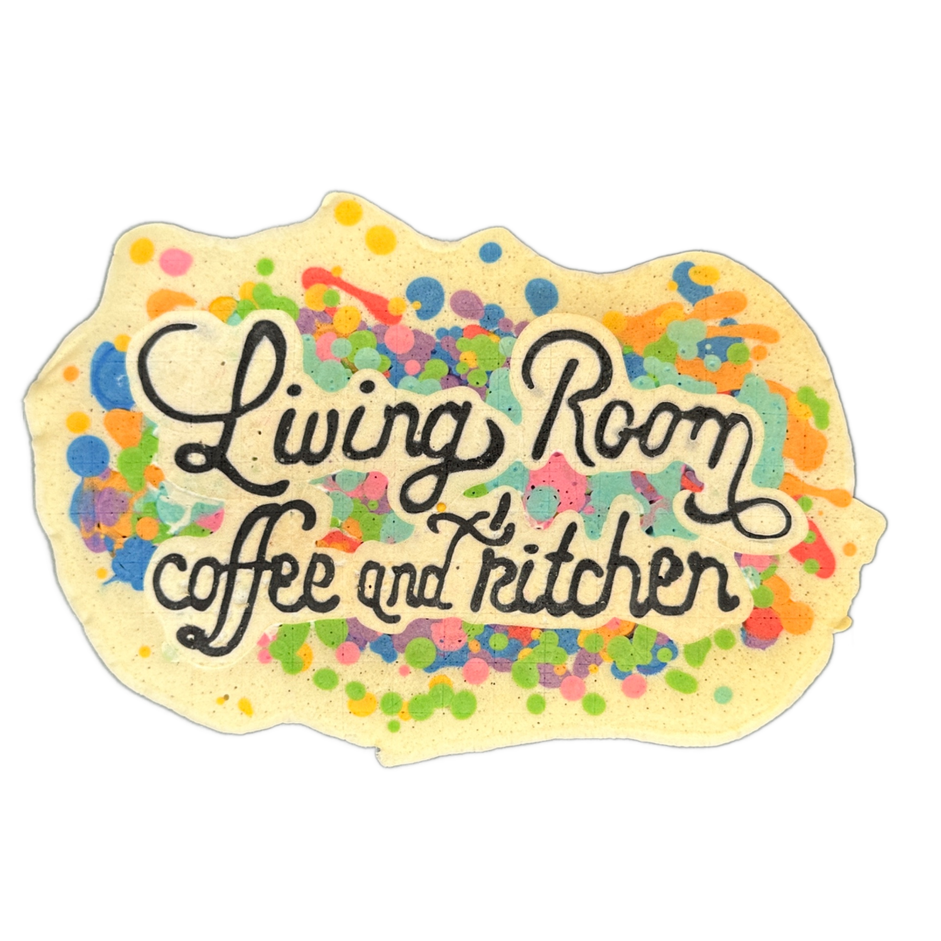 Pancake art: Living Room Coffee and Kitchen Logo