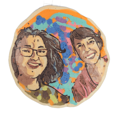 Pancake art: Brooke and Rachel