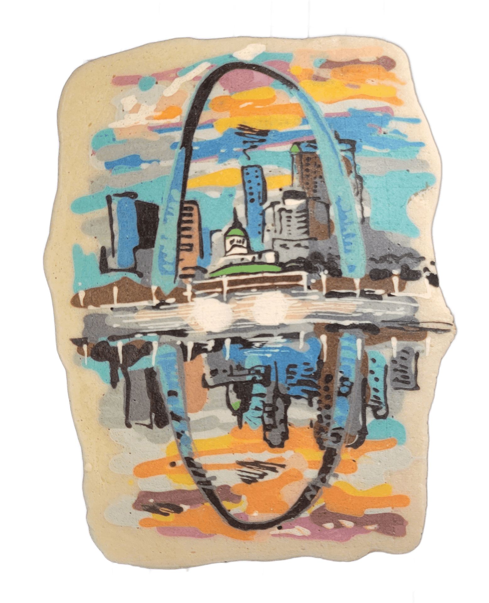 Pancake art: St. Louis Skyline