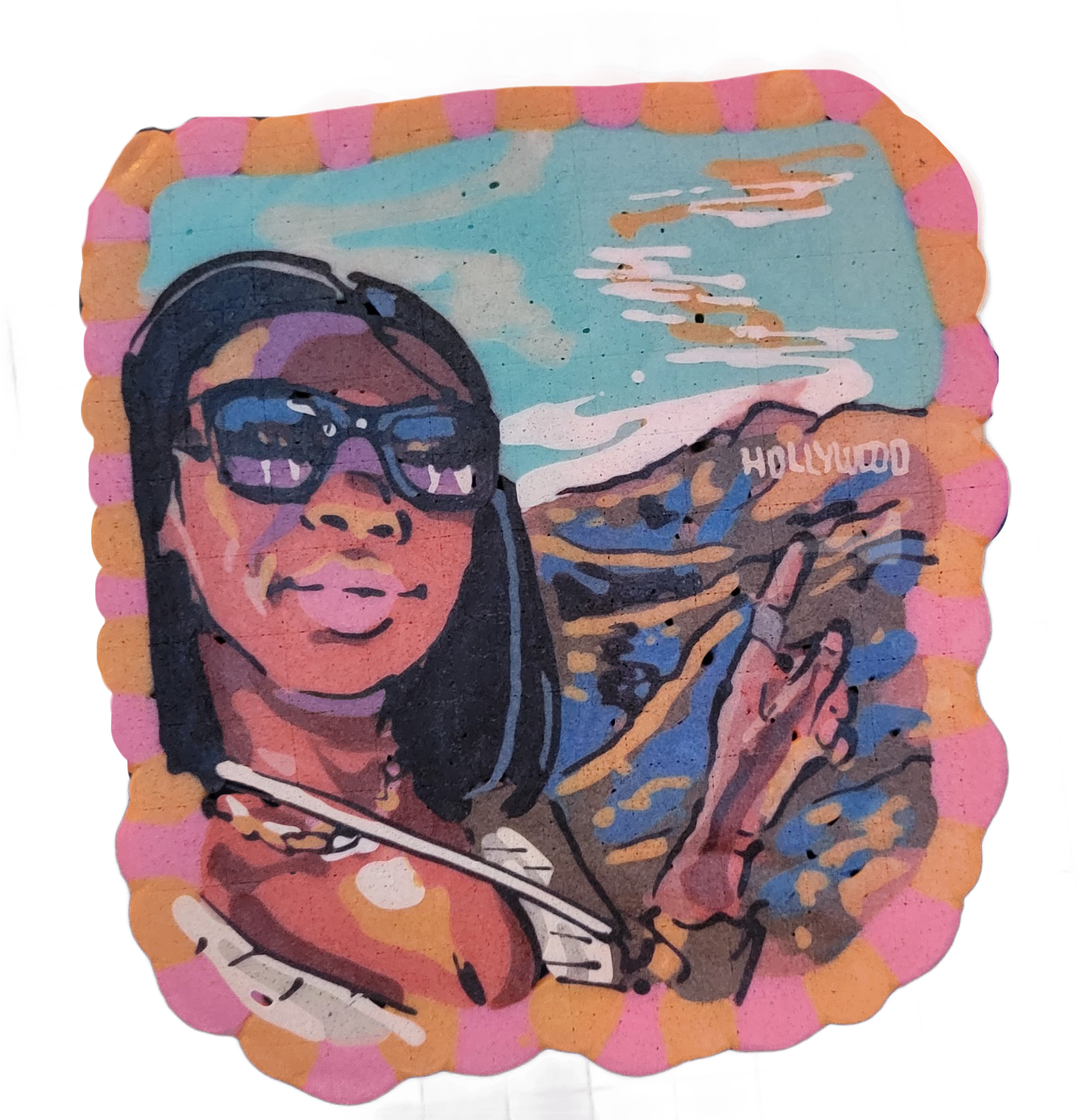 Pancake art: Selfie in Hollywood