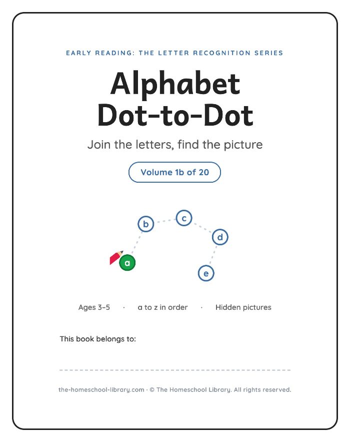 Title page of Early Reading Series V1-B: Alphabet Dot‑to‑Dot