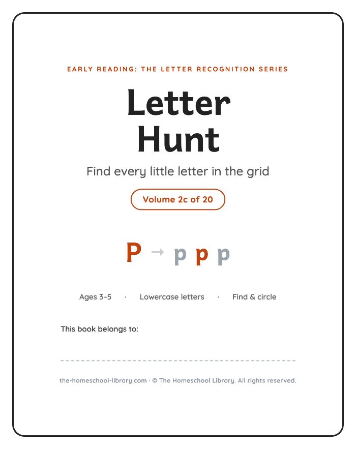 Title page of Early Reading Series V2-C: Letter Hunt