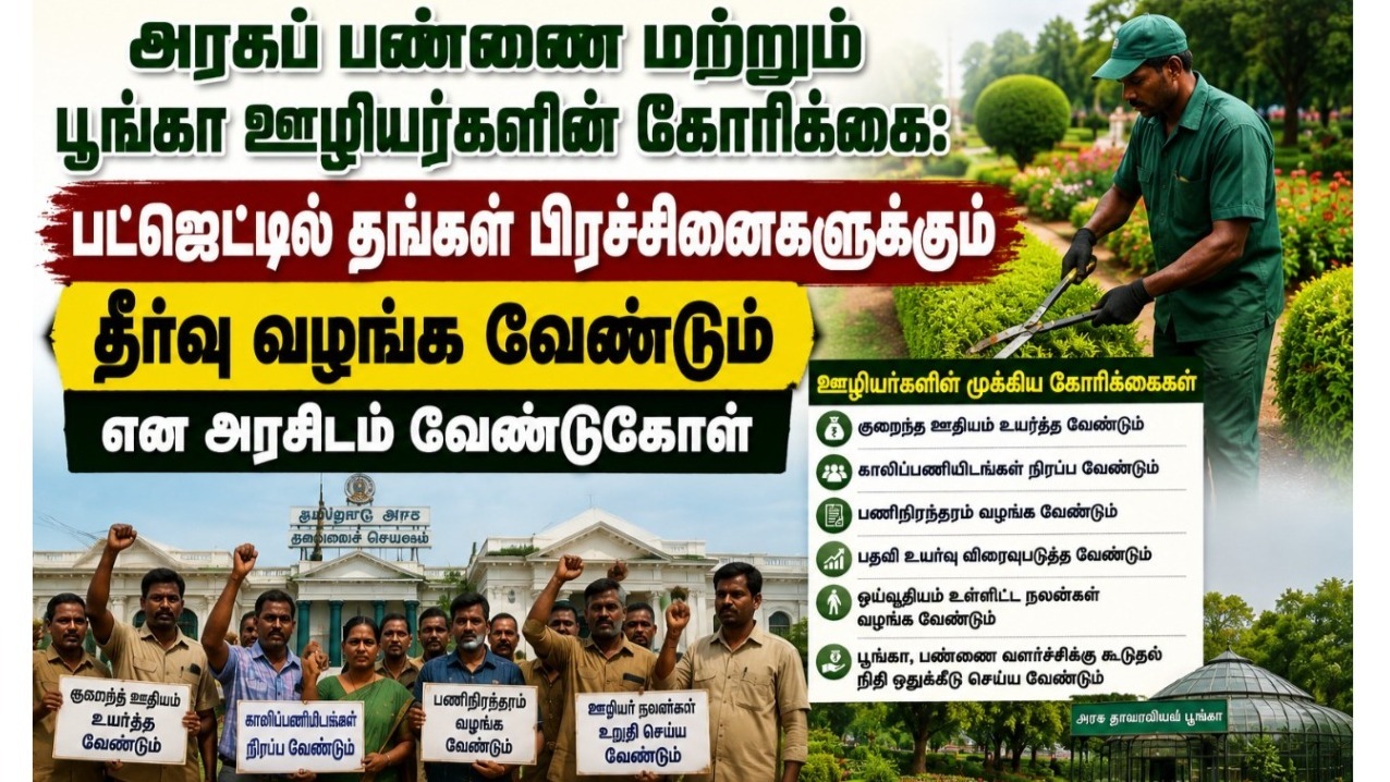 தோட்டக்கலைத் துறை ஊழியர்களின் நீண்டகாலக் கோரிக்கைகள்: வரவு-செலவுத் திட்டத்தில் தீர்வு காண வலியுறுத்தல்