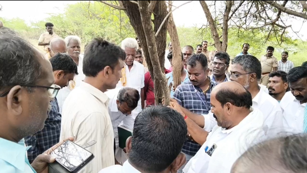 விருதுநகர்–சிவகங்கை எல்லை பிரச்சனைக்கு தீர்வு: நில அளவை செய்து எல்லைக் கற்கள் நடவு