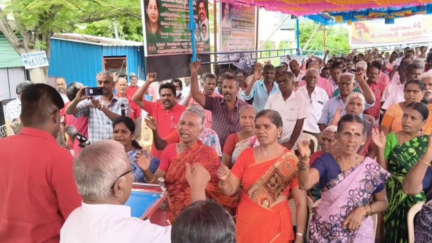 விருதுநகரில் சிஐடியு சார்பில் 24 மணி நேர தொடர் முழக்கப் போராட்டம்