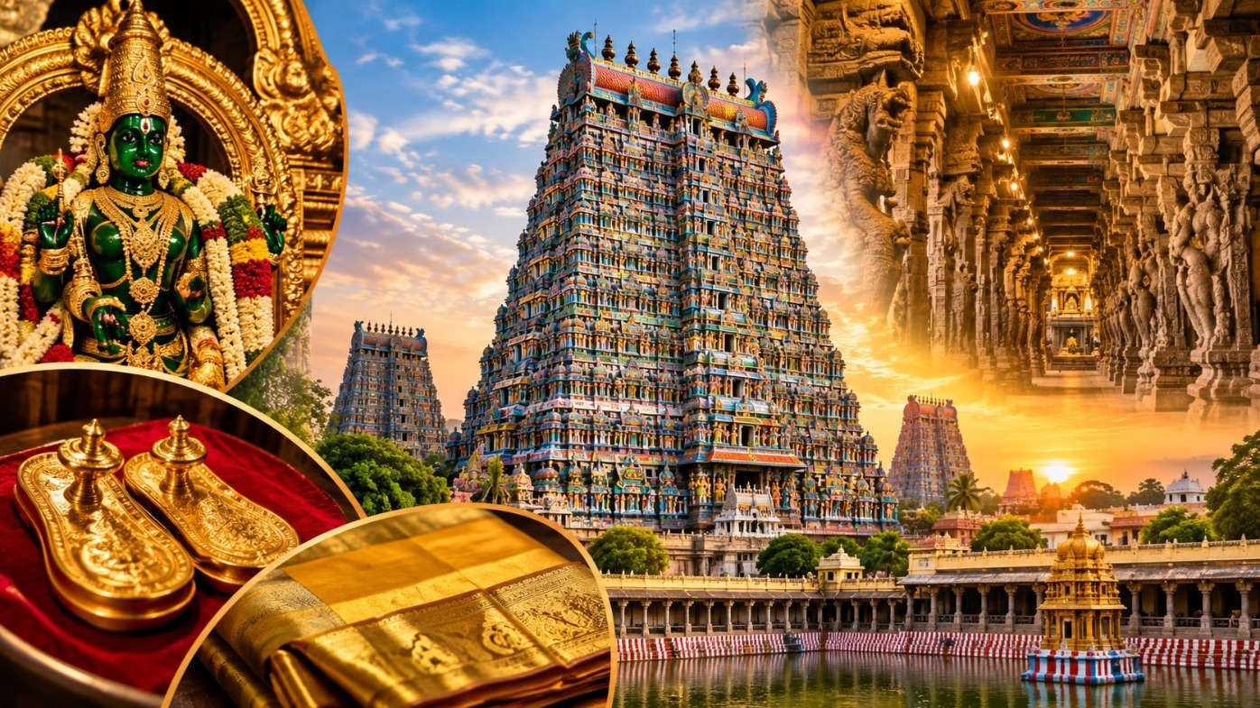 மதுரை மீனாட்சி அம்மன் கோவிலின் தனிச்சிறப்புகள் – மரகதவல்லி முதல் பீட்டர் பாதுகம் வரை!