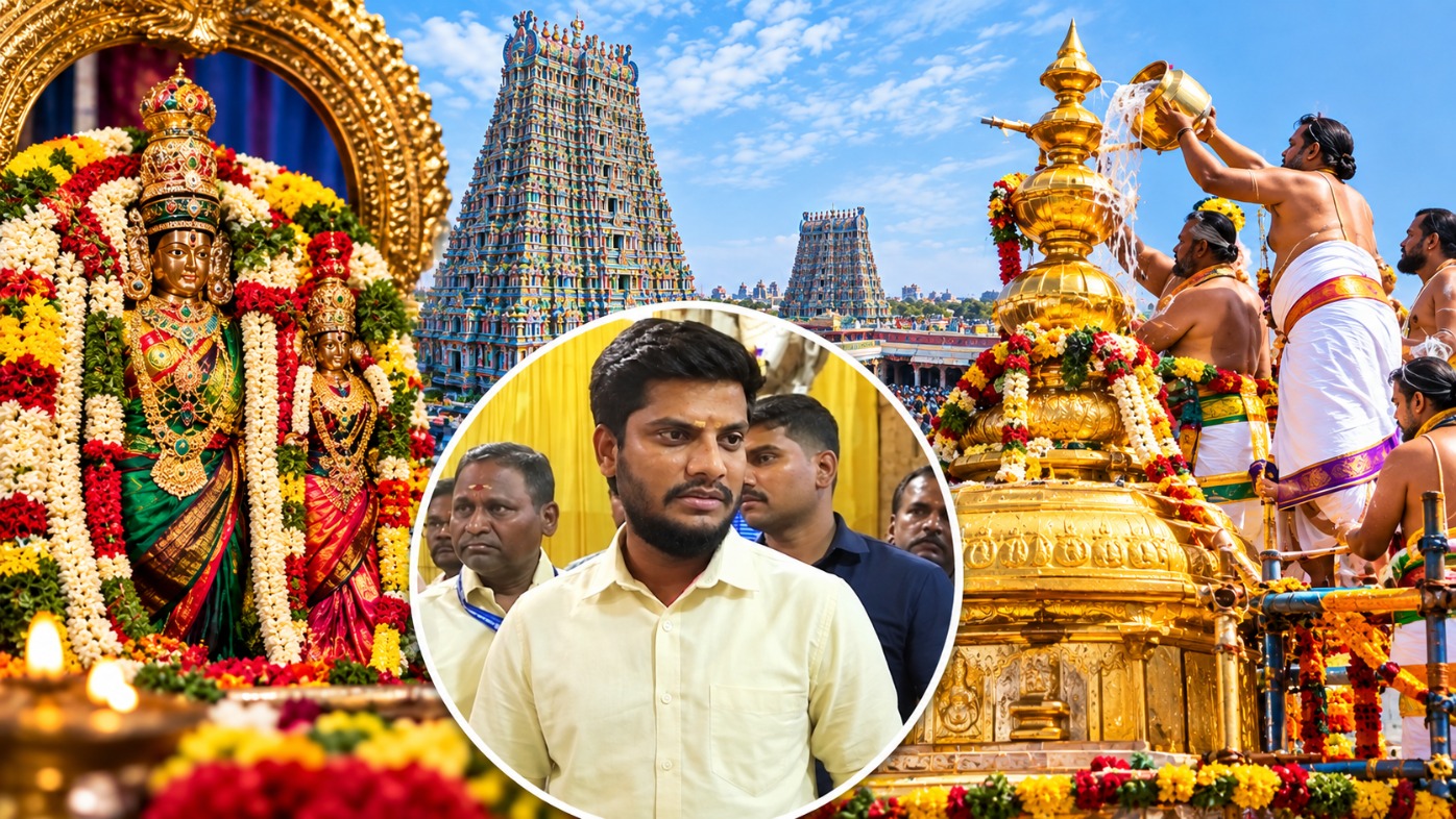 17 ஆண்டுகளுக்குப் பிறகு மதுரை மீனாட்சி அம்மன் கோயில் குடமுழுக்கு: அமைச்சர் ரமேஷ் பெருமிதம்.
