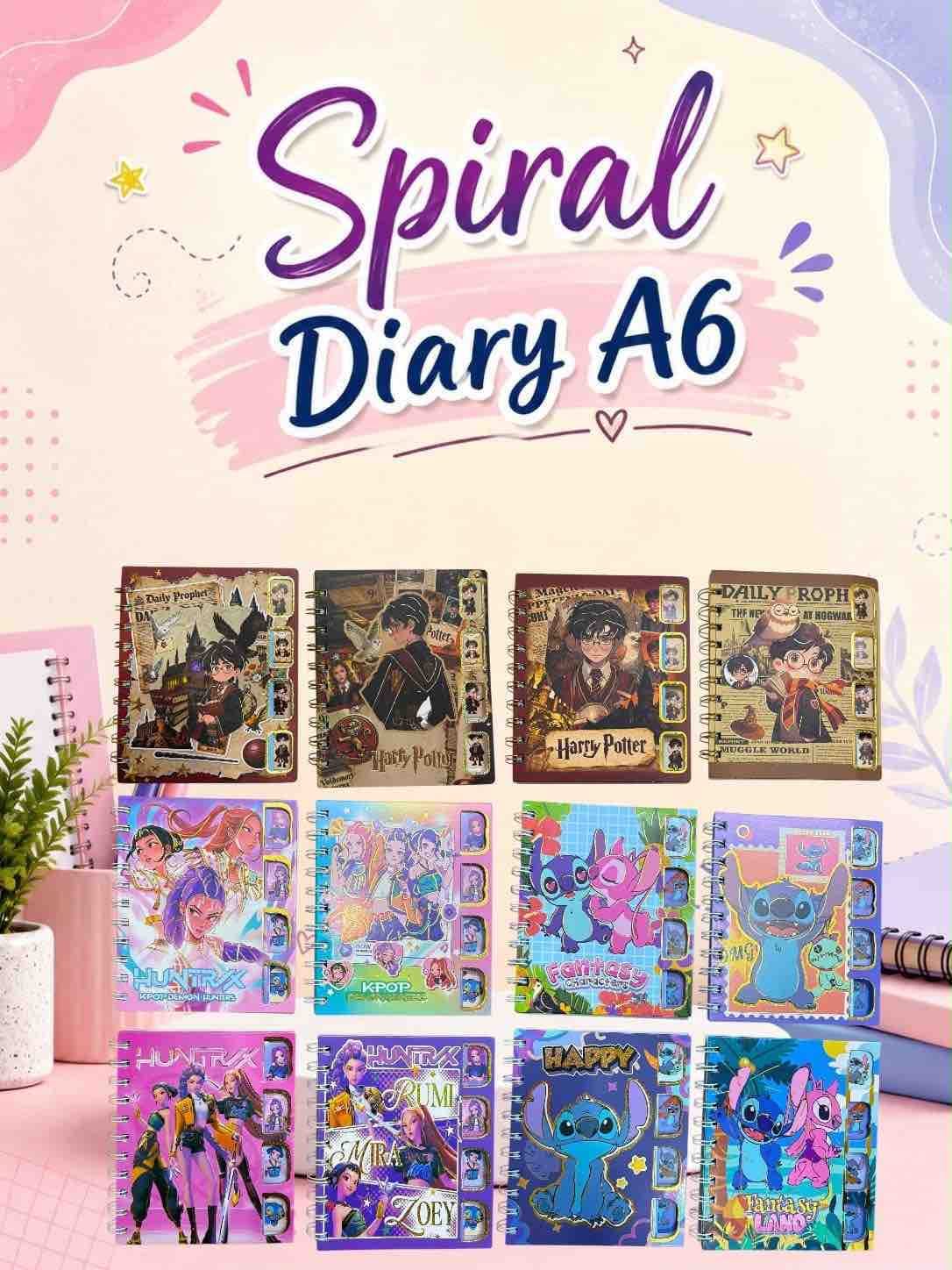 Mix Characters A6 Spiral Diaries For Kids