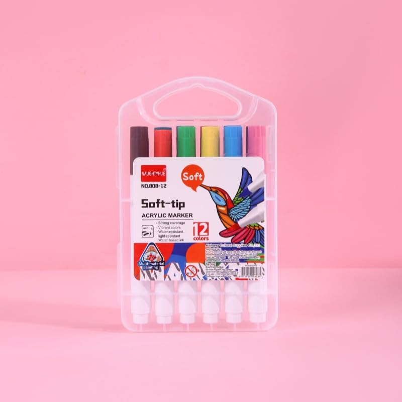 12 Shades Acrylic Markers Paint Pens Set