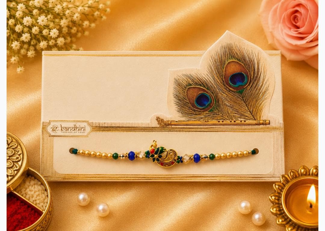 Bandhini - Peacock with String