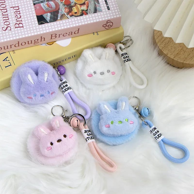 Bear Keychain with Compact Mirror