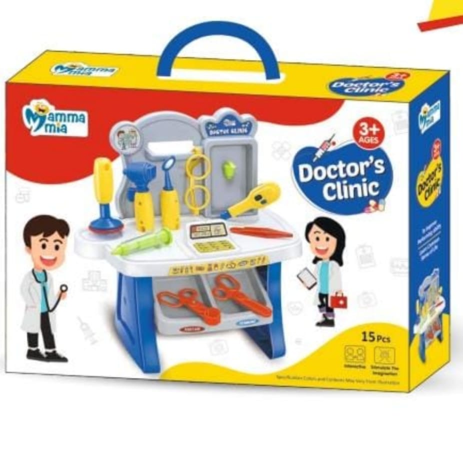 Mamma Mia Kids Doctor Clinic Playset (15 Pcs)