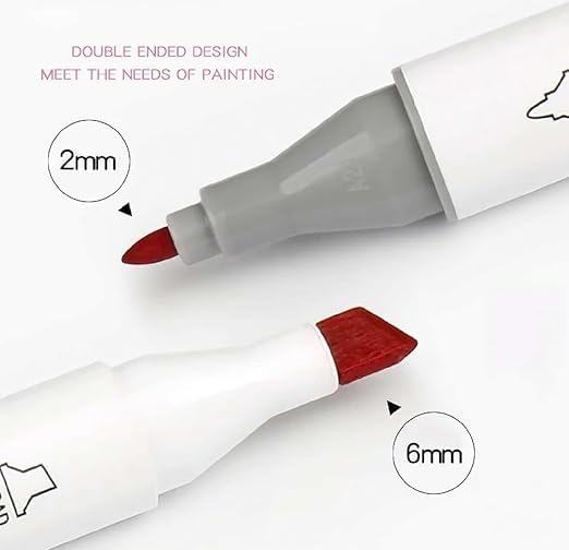 12 Colours Dual Tip Marker Pen Set