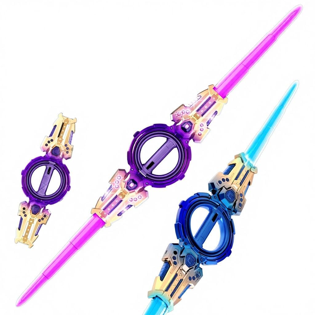 Fire Spin Sword Double-Edged Lightsaber Toy